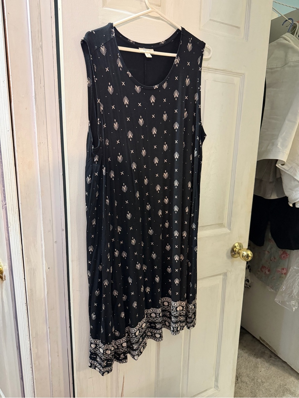 Style & Co. Black Maxi Dress with Subtle Print